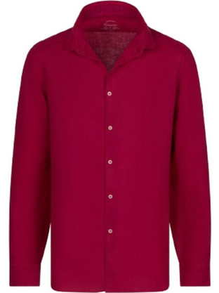 Camicissima Ανδρικό Linen Garment Dyed Πουκάμισο Magenta - MAGENTA