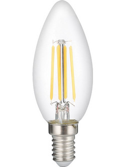 Led Κερί C35 E14 Filament 6Watt Ψυχρό Λευκό