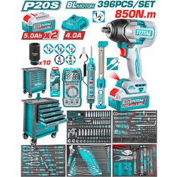 Total THPTCS83962E Εργαλειοφόρος με Μπουλονόκλειδο 850Nm & 396 Εργαλεία