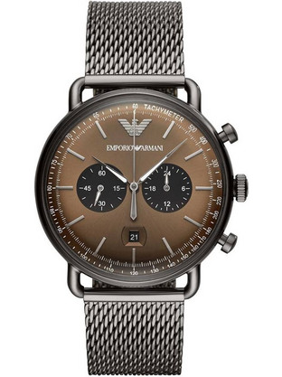 Emporio Armani Ανδρικό Ρολόι Χρονογράφος με Γκρι Μεταλλικό Μπρασελέ AR11141
