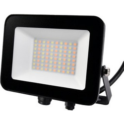 Προβολέας LED CCT 10W-20W-30W Μαύρος με ματ αντιθαμβωτικό γυαλί EVIVAK