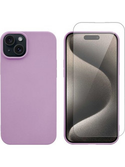 Redshield iPhone 15 Silicone Case & Glass Pink Θήκη Κινητού & Προστατευτικό Οθόνης