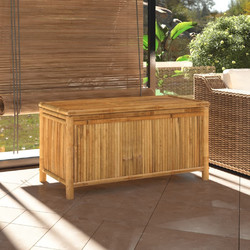 vidaXL Κουτί Αποθήκευσης Κήπου 110x52x55 εκ. από Μπαμπού - 110, 110 x 52 x 55 cm
