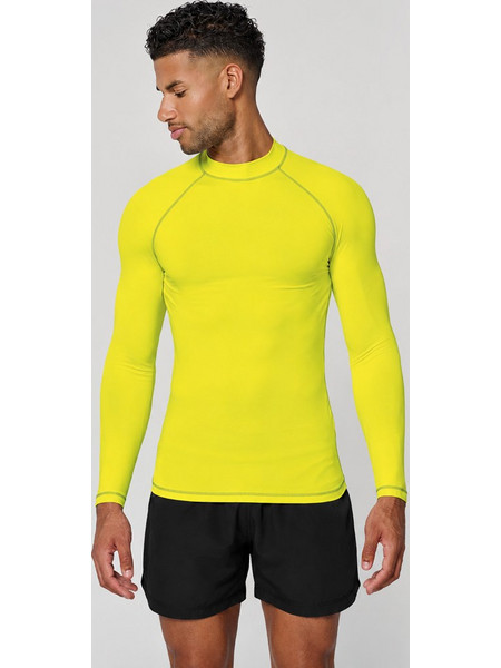 ΜΑΚΡΥΜΑΝΙΚΗ ΜΠΛΟΥΖΑ RASHGUARD UV ΠΡΟΣΤΑΣΙΑΣ KARIBAN PA4017 - Κίτρινο