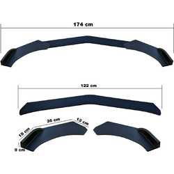 SIMONI RACING SRUB ΔΙΑΚΟΣΜΗΤΙΚΟ SPOILER ΠΡΟΦΥΛΑΚΤΗΡΑ LIP SPLITTER ΜΑΥΡΟ LOOK 3ΤΕΜ