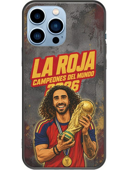 Θήκη La Roja Campeones del Mundo - Marc Cucurella iPhone 14 Pro Max Black TPU (Μαύρη Σιλικόνη)