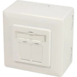 LogiLink Διπλή Εξωτερική Πρίζα Δικτύου RJ45 σε Λευκό Χρώμα NP0124