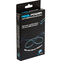 Real Power LED USB 2.0 to micro USB Cable Πράσινο 0.75m (187656)