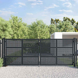 vidaXL Πόρτα Κήπου Ανθρακί Ατσάλι - 400x125