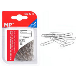 MP συνδετήρες PA342-8 μεταλλικοί 33mm ασημί 70τμχ