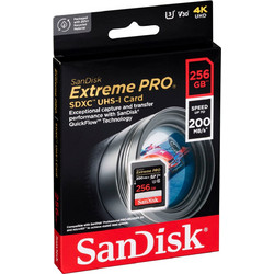 Sandisk Extreme Pro SDXC 256GB Class 10 U3 V30 UHS-I 200MB/s