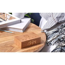 GINGKO Flip Click Clock natural cherry - επιτραπέζιο ρολόι