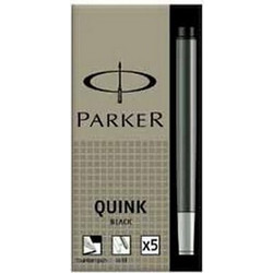 Ανταλλακτική Αμπούλα Parker Quink για Πένες Μαύρο 5 τεμάχια