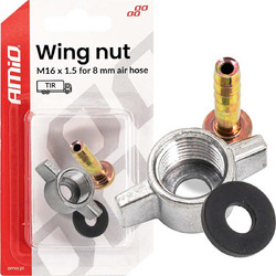Amio - Παξιμάδι Πεταλούδα M16x1.5 Για Σωλήνα Αέρα Φ8mm Για Σταθερή Σύνδεση & Εύκολη Τοποθέτηση - 1 Τεμ. (04499/AM)