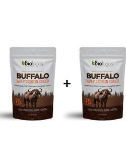 Πρωτεΐνη Buffalo Whey Κακάο 2x500gr 75% Βιολόγος (2 Τεμάχια)
