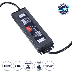 GLOBOSTAR(R) LUMISPLASH 60963 Τροφοδοτικό/Μετασχηματιστής Class II SELV 100W 4.17A DC 24V Αδιάβροχο IP68 - AC 220-240V σε DC 24V - Μ20 x Π5 x Υ2cm
