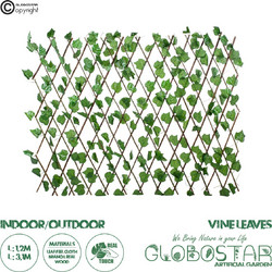 GloboStar(R) Artificial Garden VINE LEAVES 78499 Πτυσσόμενη Πέργκολα Τεχνητής Φυλλωσιάς - Κάθετος Κήπος Σύνθεση Αμπελόφυλλο Μ110 x Π10 x Υ120cm (min) Μ310 x Π10 x Υ45cm (max)