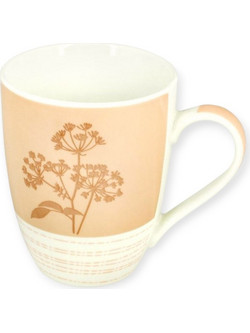 Max Home Κούπα Πορσελάνης Λευκή-Πορτοκαλί 340ml B09-2331 JO00902331OR