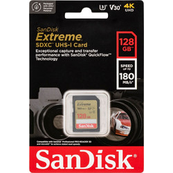 Sandisk Extreme SDXC 128GB Class 10 U3 V30 UHS-I 180MB/s