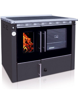Senko C-25 Premium Anthracite Ξυλόσομπα Καλοριφέρ με Φούρνο