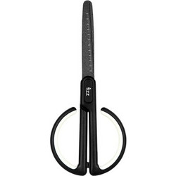 FIZZ FIZZ ψαλίδι FZ212003-W με χάρακα, μεταλλική λεπίδα, 17cm, μαύρο-λευκό