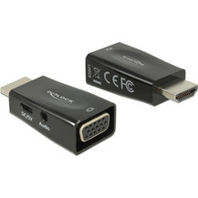 DELOCK DELOCK αντάπτορας HDMI σε VGA 65901 με 3.5mm, 1080p/60Hz, μαύρος