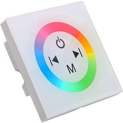 LED RGB Controller Λευκό Τοίχου Αφής 12v (144w) - 24v (288w) DC GloboStar 77419