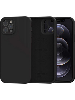 Θήκη iPhone 12 Pro Spacecase Silicone Mag Case Σιλικόνης με MagSafe - Black (5905719138660)