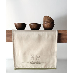 Runner Διακοσμητικό Easter 26 06 Με Κέντημα Rabbits (45x140)