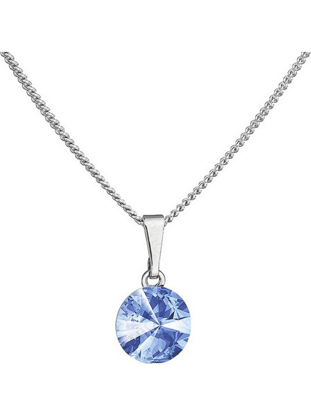 Κολιέ από ορείχαλκο με κρύσταλλα Swarovski(R) 0.8cm light sapphire(F1154)