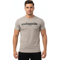 T-SHIRT UNSTOPPABLE Μπέζ Με Μαύρο Logo 21110 (H&S)