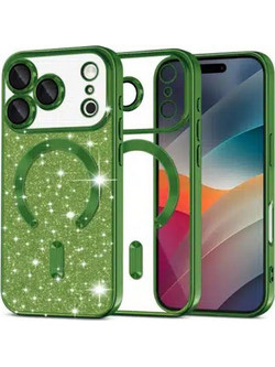 Techsuit Luxury Glitter MagSafe Θήκη Deep Green (iPhone 17 Pro)