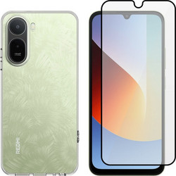 Vivid Set TPU Clear Case + Full Face Tempered Glass Redmi A7 Pro 4G