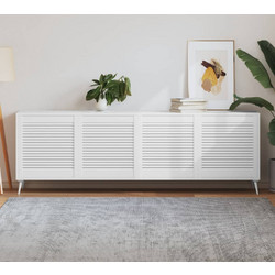 vidaXL Πορτάκια με Περσίδες 4 Τεμ. Λευκά 61,5x59,4εκ Μασίφ Ξύλο Πεύκου