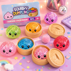 Rainbow Mystery Glitter Squishy Dumpling - Αντιστρές Sensory Παιχνίδι Έκπληξη 3+