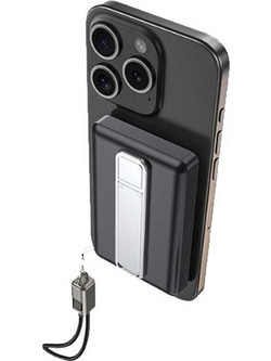 Powerbank 10000mAh Μαγνητικό με Ασύρματη Φόρτιση 15W, QC 3.0 και Θύρες USB-C και Lightning, Μαύρο - Aria Trade