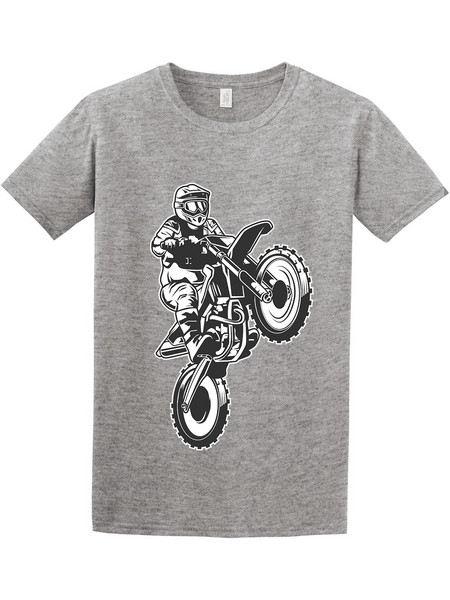 Motocross unisex T-shirt ενηλίκων ΓΚΡΙ