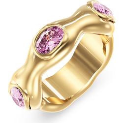 GUESS STEEL DIVINE JUBR06313JWYGRS-No.54 Δαχτυλίδι Χρυσό Με Μωβ Πέτρες