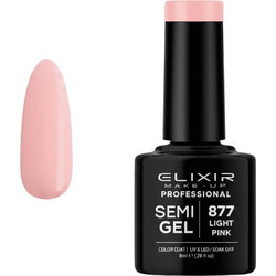 Elixir Semigel 877 Light Pink Ημιμόνιμο Βερνίκι Νυχιών 8ml