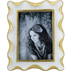 Artekko Frame Λευκή Κορνίζα Ρητίνης για Φωτογραφία 5Χ7" με Χρυσές Λεπτομέρειες (19.5x2.2x24)cm