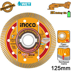 Ingco DMD051251 Διαμαντόδισκος Λεπτός Δομικών Υλικών και Πλακιδίων 125mm x 1.5mm