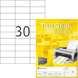 Topstick 3000 Αυτοκόλλητες Ετικέτες Α4 Ορθογώνιες 70x29.7mm (8703)