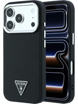Guess Grained Triangle Logo MagSafe Θήκη Black (iPhone 18 Pro / 17 Pro)