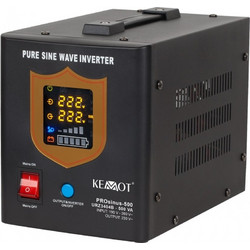 KEMOT PROsinus-500 emergency power supply unit - inverter with a pure sine wave output and 12V charging function, 230V, 500VA/300W - black URZ3404B