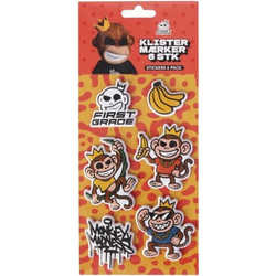 FIRSTGRADE - Monkey Stickers 6 pcs (26-FG-STICKERS) - Toys