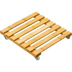 Βάση λουλουδιών τροχήλατη Nextdeco από bamboo 30x30εκ