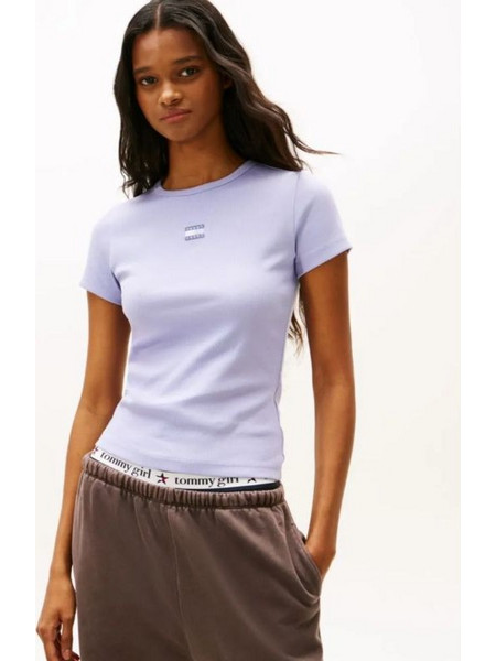 Tommy Hilfiger Γυναικείο Slim Fit Rib T-Shirt Periwinkle Dusk (DW0DW17881)