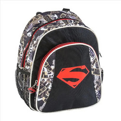 Graffiti Superman All Over Σχολική Τσάντα Πλάτης Νηπιαγωγείου Γκρι 13640
