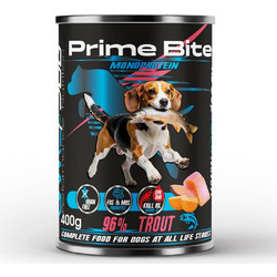 PRIME BITE Monoprotein Trout with sweet potato - wet dog food - 400g