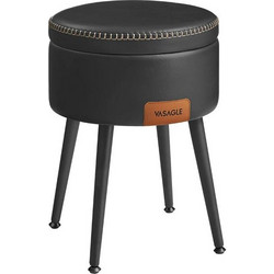 Vasagle Σκαμπό Σαλονιού Δερμάτινο Black (LOM005B01) (VASLOM005B01)